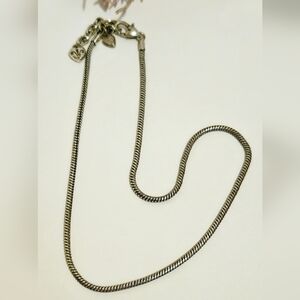 Brighton Silver Plated Snake Chain Necklace 18" Designer Signed ♡ Charm Hang Tag